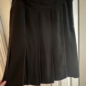 Per Se Black Pleated A-Line Skirt
